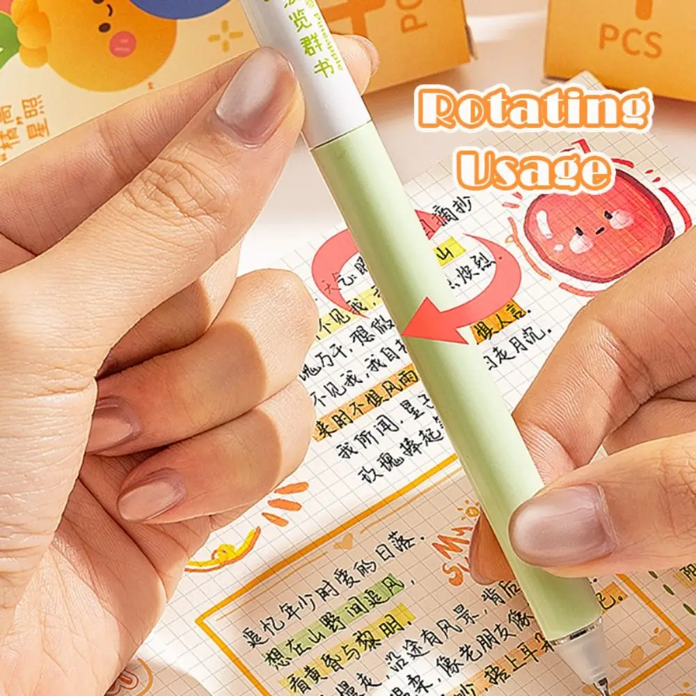 

4PCS New 0.5mm Black Ink Gel Pen CS Tip Quick Drying Ballpoint Pen Rotating Fruits Decor Writing Tool School Office