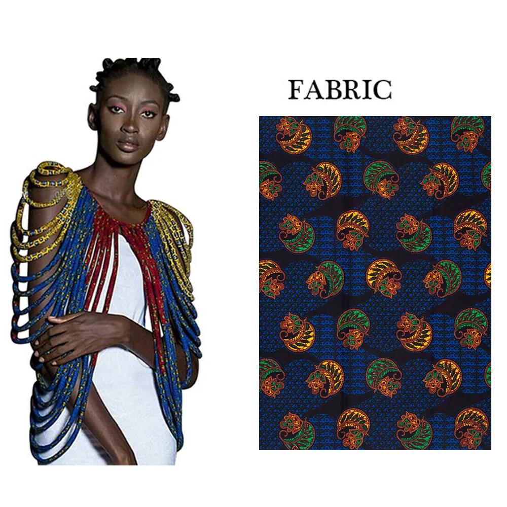 New Trend African Ankara Multi Straps Necklaces Fashion Accessories Jewelry Gift Afircan Fabric Print Necklace Shawl SP002