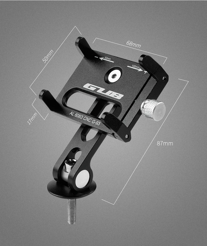 Gub g95 aluminium fahrrad telefon halter halterung stiel fahrrad telefon headset halterung passt für 1-1/8 "1/8mm gabel für 4, 5-7 zoll gps telefon – Detail 26