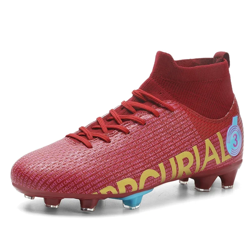 New Men Football Shoes Original TF/FG Soccer Shoes Cleats Kids Society Professional Non Slip Fast Training Football Field Boots