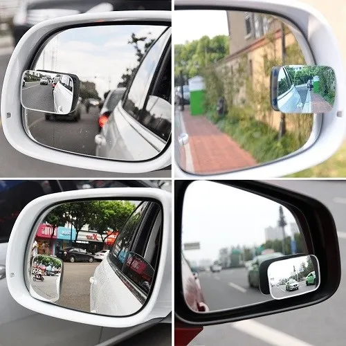 Square Frameless Real Glass Ultra Thin Blind Spot Mirror 360  Degree Useful High Visibility Anti-Accident 2022 Trend Model