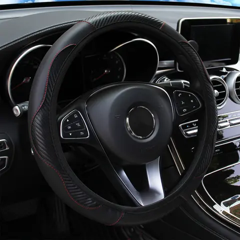 10 best sales steering wheel cover carbon fiber - №6