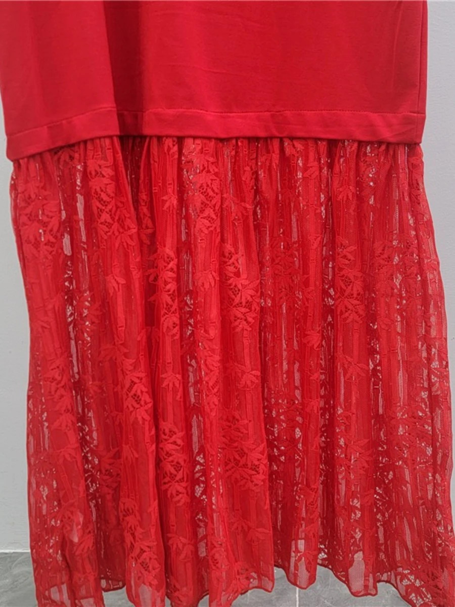 Galcaur sólido emendado 3d flor vestido feminino o pescoço manga longa solto design temperamento vestidos femininos estilo de moda verão