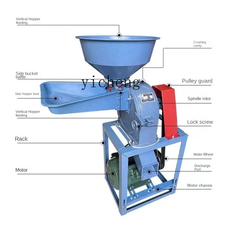 ZF Grinder Cereal Grain Milling Machine Multifunctional Feed Powder Machine Small Household