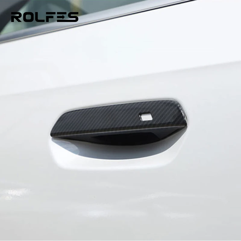 ROLFES 4 Pcs For BMW 2/4 Series X1 U11 G26 2022 2023 Exterior Handle Panel Decorative Frame Sticker Carbon Fiber Car Accessories