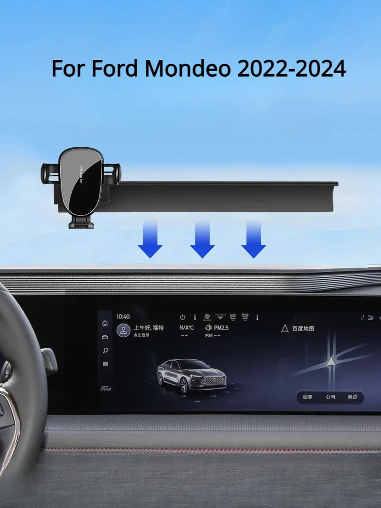 

Car Phone Holder For Ford Mondeo 2022 2023 2024 Screen Fixed GPS Bracket Adjustable Phone Mount Mobile Phone Stand Accessories