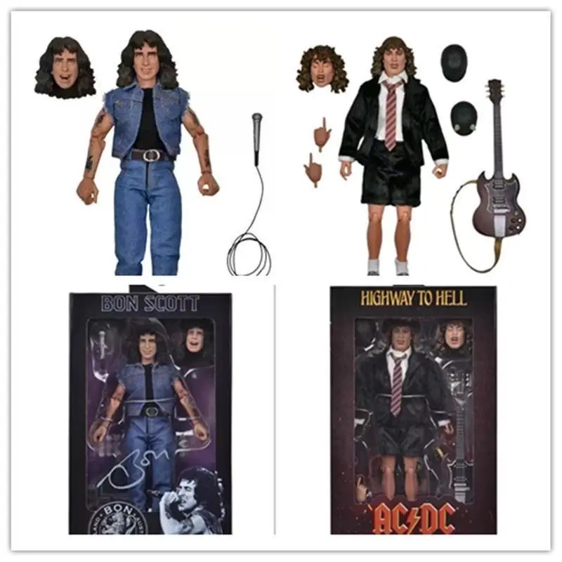 

Фигурка Neca Highway To Hell — коллекционная подвижная шарнирная кукла Angus Young Bon Scott, подарок на день рождения для любителей игрушек и хобби