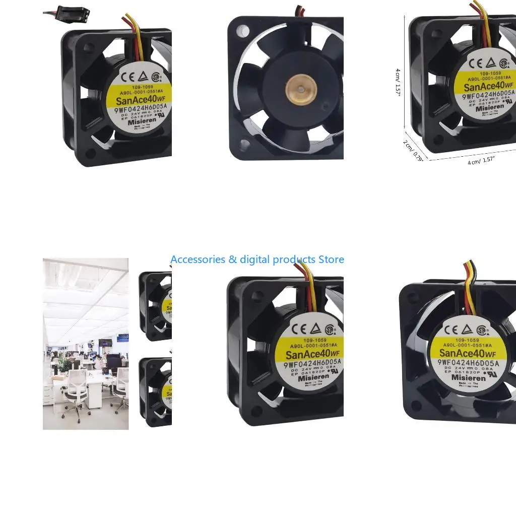 77JD 4020 Ball Bearing Fan 4cm 40mm For SanAce40WF Server Cooling Fan 24V 0.08A 40x40x20mm 3-wire FANUC Cooler