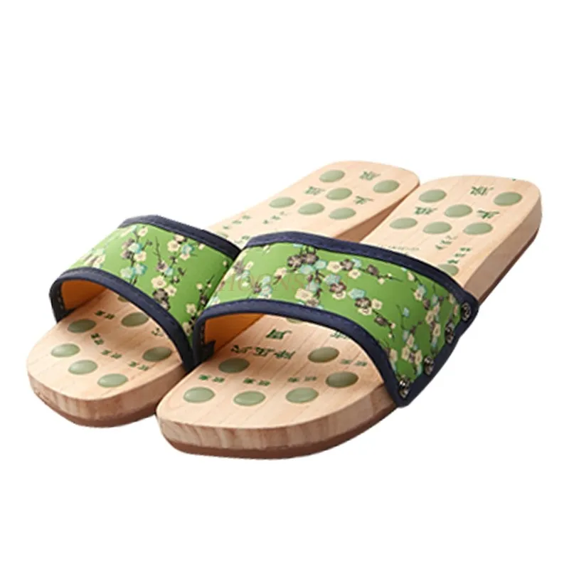 Pantoufles en Bois à Talons Plats Confortables et Inclinées, Antidérapantes pour l'Été à la Maison