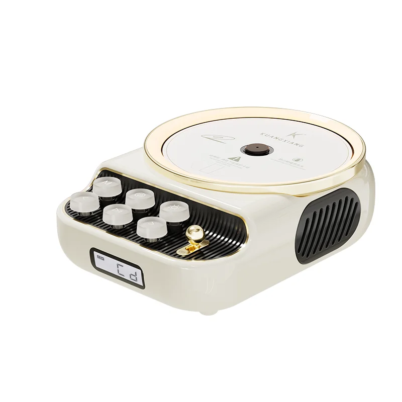 KUANGXIANG Portable Retro 4-in-1 Music System CD Player with for Bluetooth Speaker FM Radio and LED Night Light