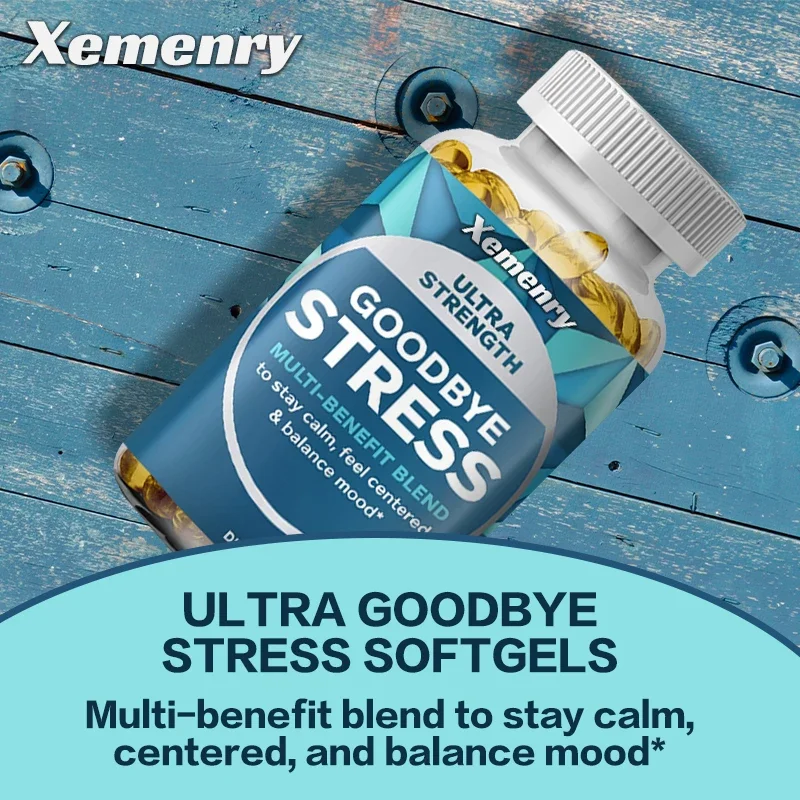 Stress Relief Capsules with GABA, L-Theanine, Mood & Stress Relief 120 Capsules Gluten Free Non-GMO