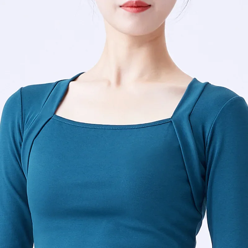 Ballet Dance Adult Women's Classical Yoga Long Sleeve Tops Autumn Winter Long Sleeve Gymnastics Leotard Ballet Dance Top