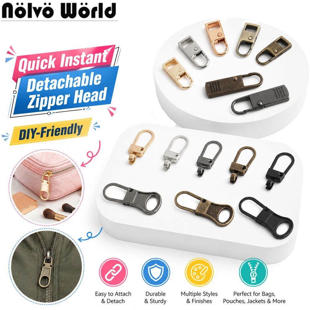 10/50/100PCS Metal Zipper Pull Instant Repair Kit Universal Zipper Slider Puller For Handbag Purses Clothing Jacket Accessories