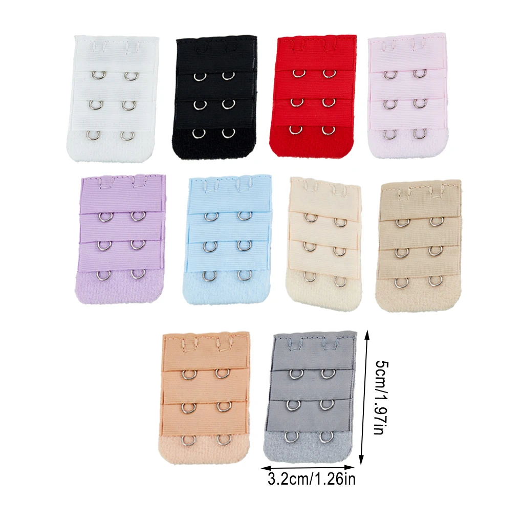 Extension Strap Bra Extender Buckle 2 Hooks Breathable Multicolor 3 Rows