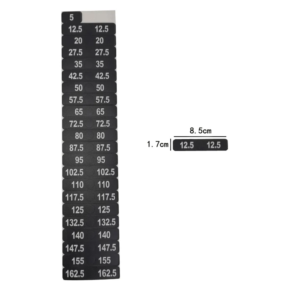 Gym Weight Stack Labels Fitness Equipment Weight Stickers Clear Number Markings Suitable for Dumbbells and Barbells