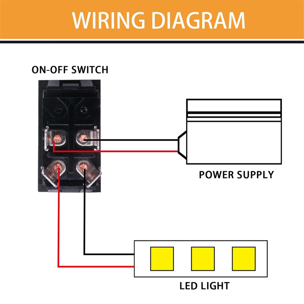 On-Off Switch 12V 20A 4 Pins DPST Rocker Switch Panel RV Light Switch for RV Trailers CampersBoats KCD2-7-201-B1-DZ