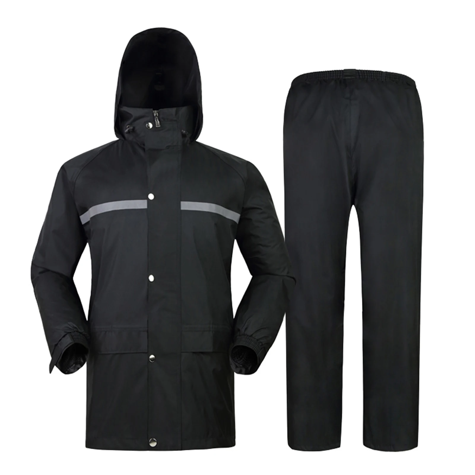 

Rain Suit Jacket & Pants Suit Raincoat Unisex Outdoor Waterproof Anti-Storm Hooded Lightweight Breathable Rain Wear