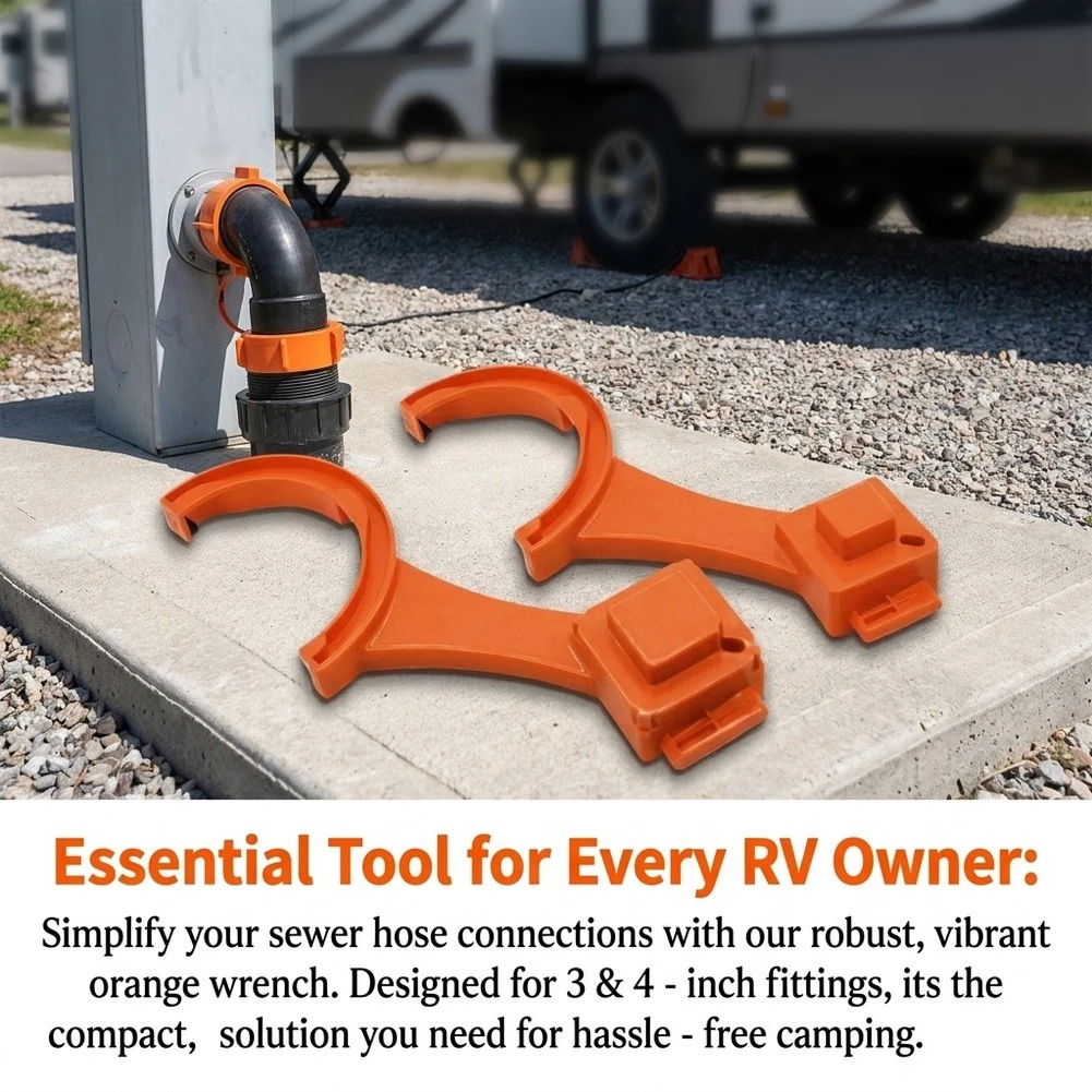 ABS Plastic RV Sewer Hose Wrench for 3 inch 4 inch Fittings Ergonomic Handle Smooth Operation Compact Travel Friendly