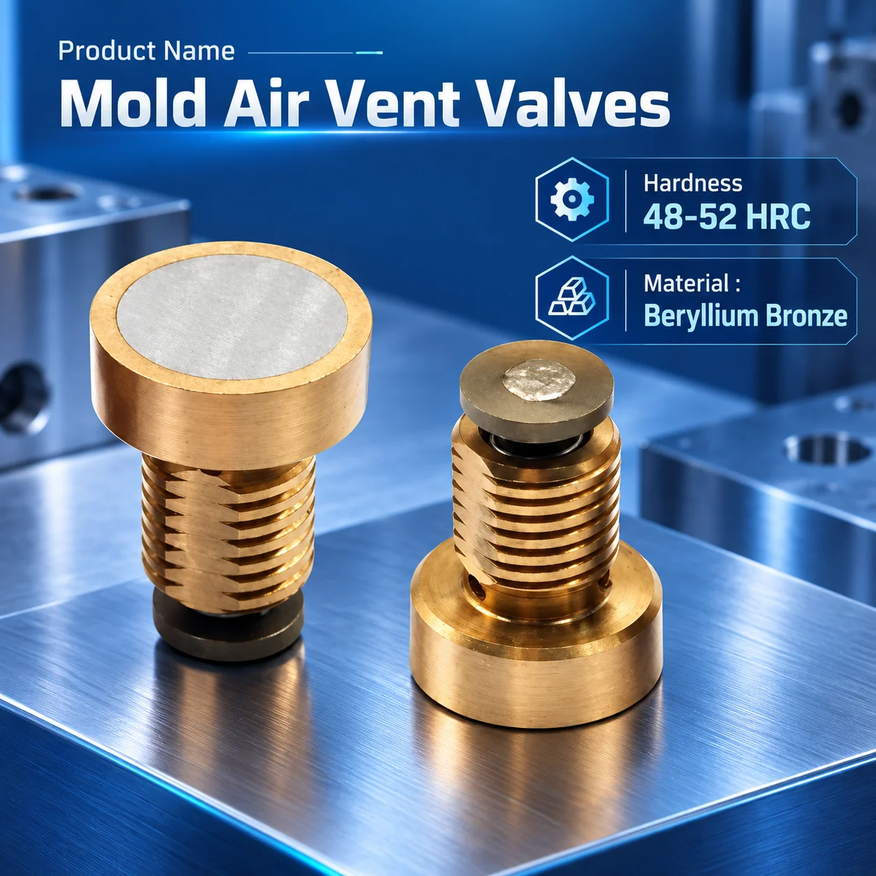 2PCS Industrial Z491 Air Poppet Valve Set Air Ejector Pins for Injection Mold Standard Parts Vacuum Exhaust Valve