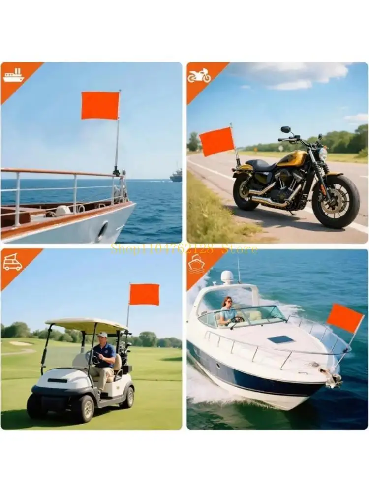 Boat Rear Flag Staff Assembly with Loop Clip Hardware and Grip Base best sale