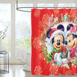 Christmas Mickey Mouse Shower Curtains Waterproof Bathroom Curtain Bath Drapes High Quality Home Textiles Decor