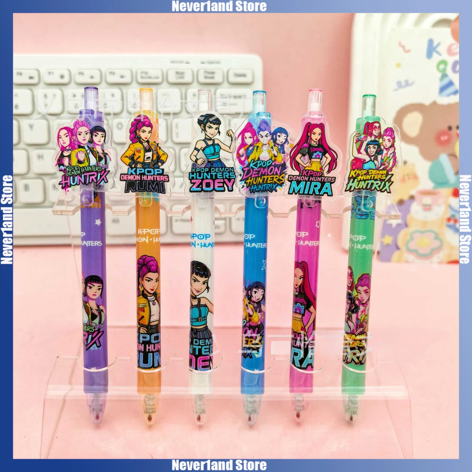 6 قطعة KPop شيطان الصيادين هلام القلم الكرتون رومي ميرا زوي الكتابة رسم هلام القلم اللوازم المدرسية القرطاسية صبي فتاة الهدايا #2