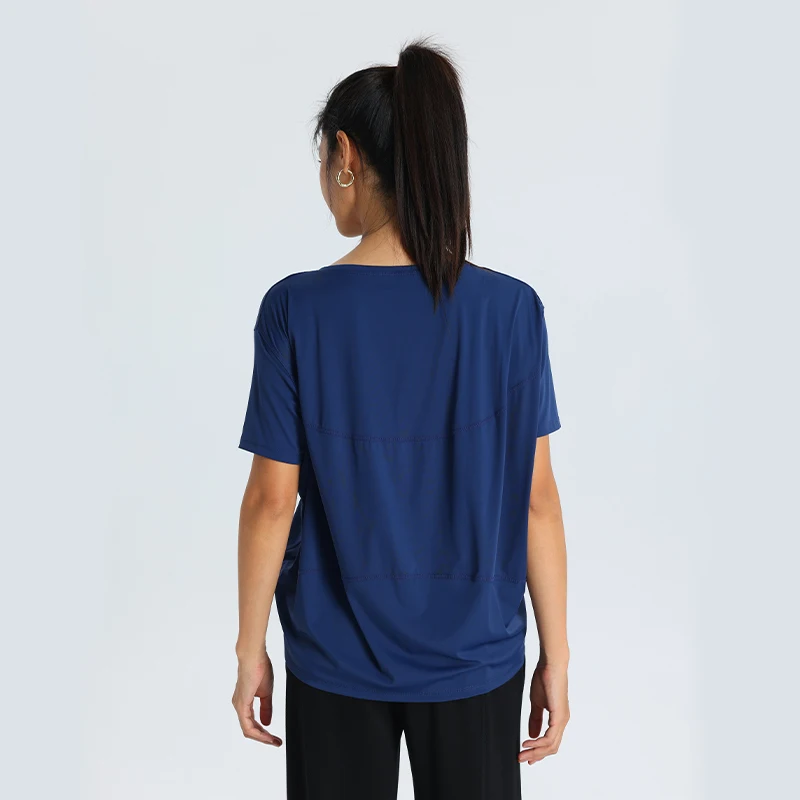 Women's Casual Oversized T-Shirts Boat Neck Short Sleeve Workout Basic Tee Tops Sports Gym Workout Tops Yoga Running Clothing
