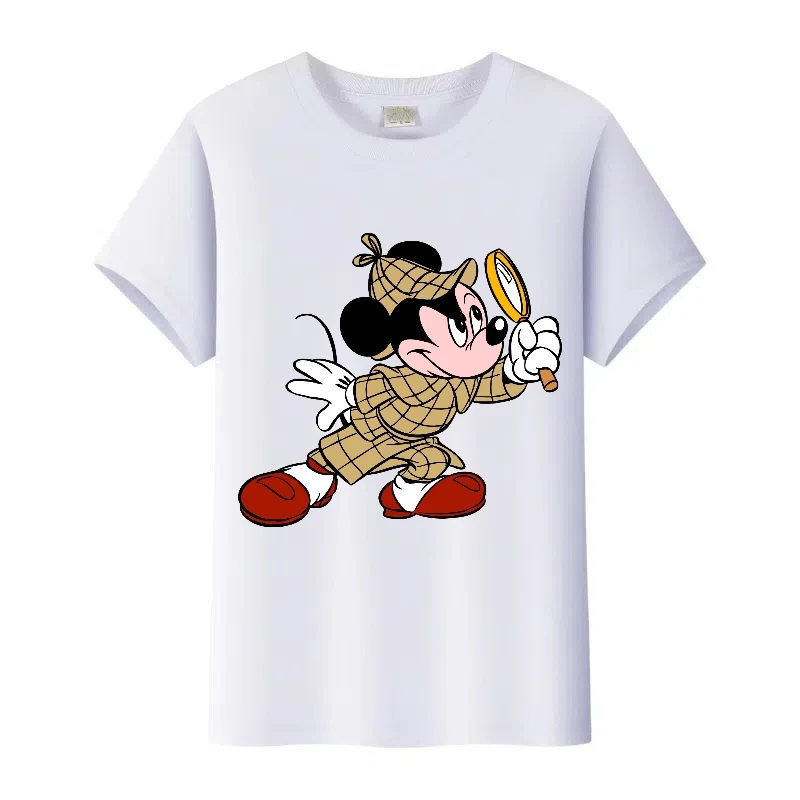

Disney Cartoon Mickey Mouse Graphic Kids t-shirt Summer Clothes Ladies White Tees Men Tops Harajuku Family Blouses Woman Tshirt