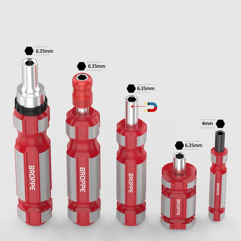 BROPPE Self-locking Ratchet Screwdriver Batch Handle Phillips Slot Hex Torx Screw Bit Screwdriver Rod Sleeve Screwdriver Bit Set