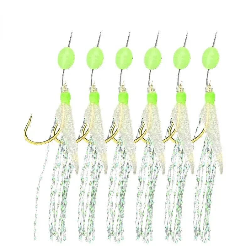 Rigs 6Rigs/Pack Fishing Lures 10 Bags 8#-18# String Hook For Freshwater Fishing Sabiki Sea Fish Skin Baits