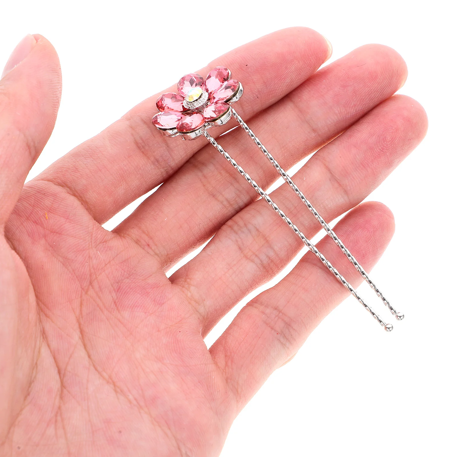 

4Pcs Bridal Rhinestone Flower Hair Pins U Shape Hairpin Wedding Hair Accessories for Women Bridal Hairpin