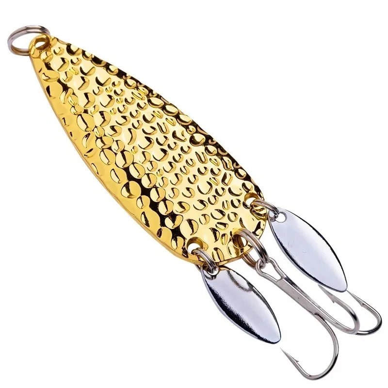 1PC Fishing Lure Metal Spoon Spinnerbait Double Rotating Hard Artificial Baits 25g Sequin Rotate Lure for Pike Bass Trout