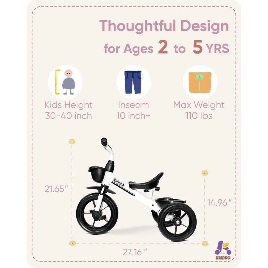 24ヶ月から4歳までの子供用三輪車、2.5歳から5歳までの幼児用三輪車、2～4歳の子供へのギフト用幼児用三輪車、トライク