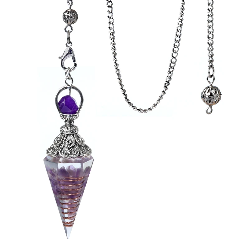 Natürliche Stein Geist Pendel Anhänger Gitter Kette Energie Glück Geheimnisvolle Reiki Harz Für Schmuck Machen Zubehör Halsketten