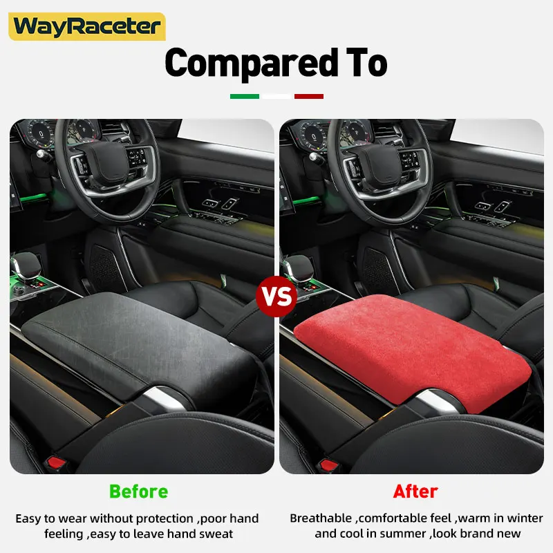 Alcantara Wrap ABS LHD & RHD Car Interior Armrest Box Storage Panel Trim Cover For Range Rover L460 2022 2023 2024 Accessories