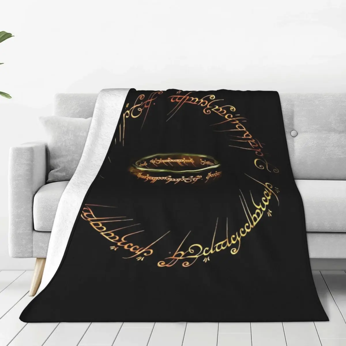 L-Lords Of The R-Rings Blankets Flannel Movie TV Series Warm Throw Blankets for Car Sofa Couch Bedroom Quilt