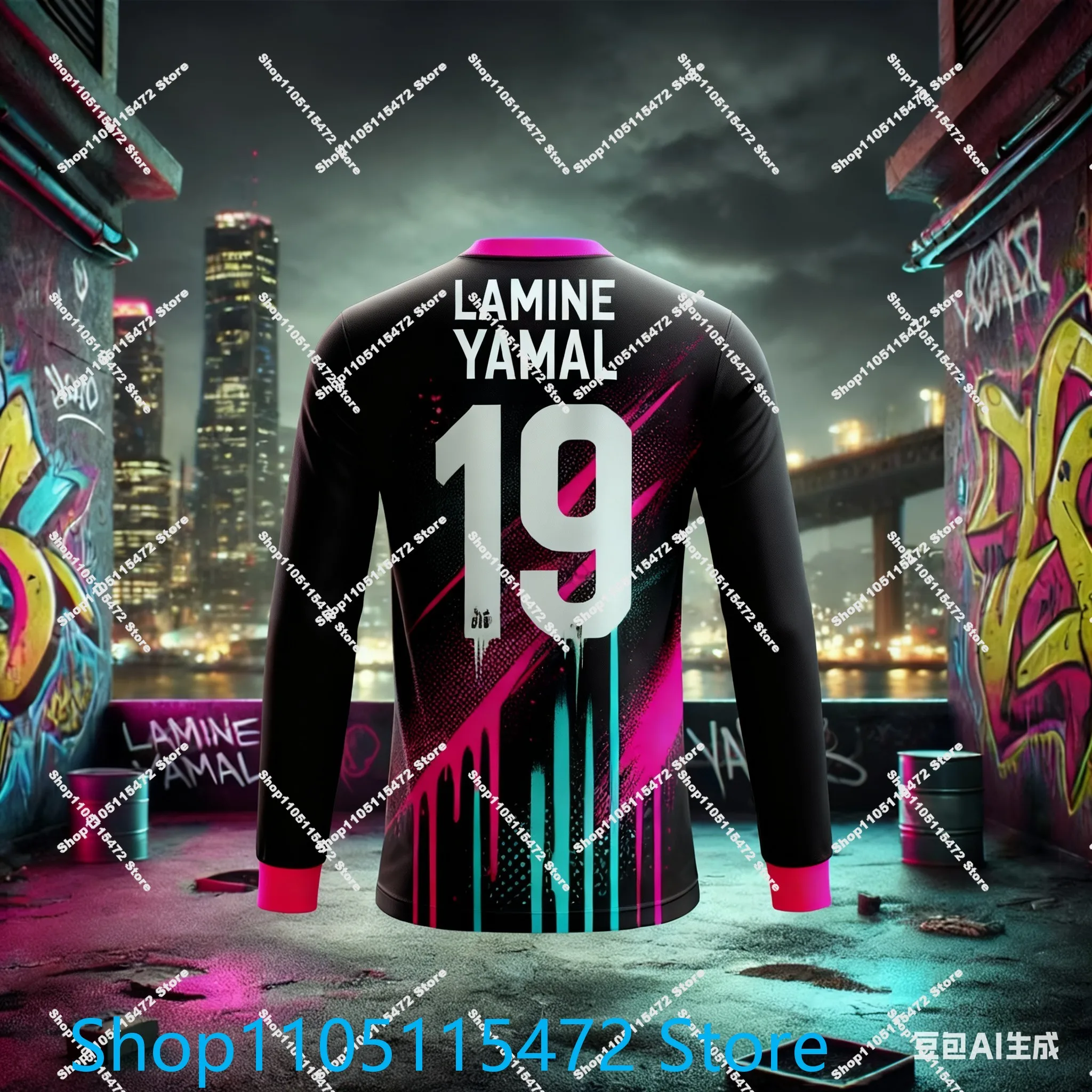 ГОРЯЧАЯ ПРОДАЖА YAMAL, памятное издание, футбольная рубашка с длинными рукавами, уличная матчевая дышащая быстросохнущая тренировочная одежда