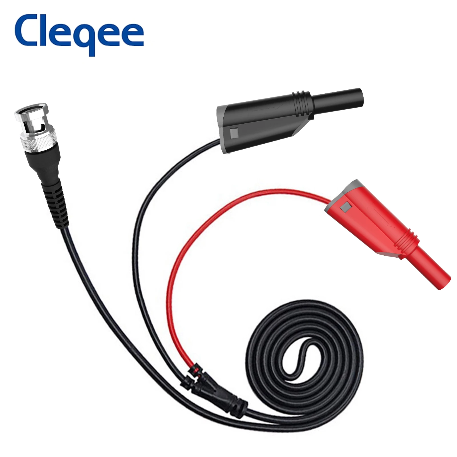 

Cleqee P1010 BNC to Dual 4mm Stackable Banana Plug Test Lead Safe Probe Cable 120CM 500V 5A