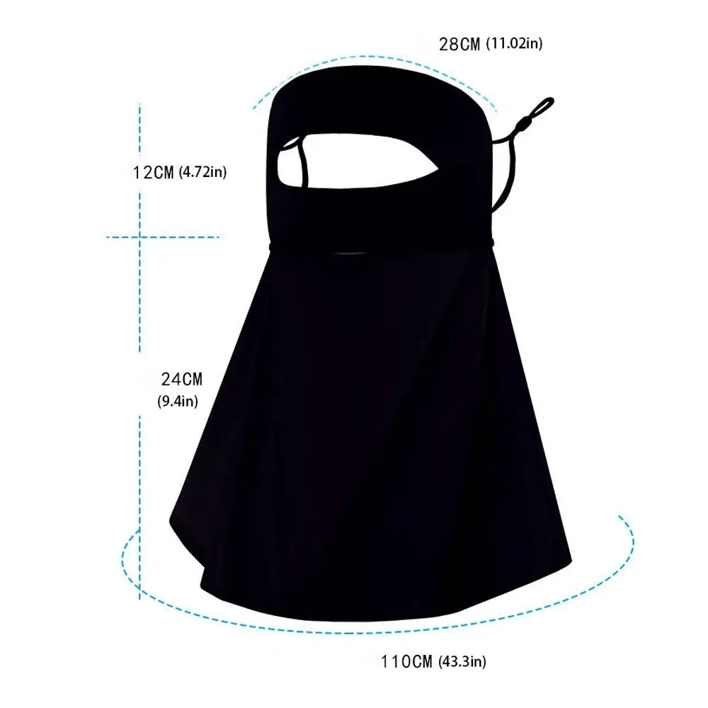 Shield Solid Color With Neck Flap Sunscreen Veil Face Gini Mask Summer Sunscreen Mask Men Fishing Face Mask Womne Neckline Mask