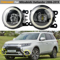 2 Pieces 30W LED Lens Fog Light Angel Eye DRL For Mitsubishi Outlander 2006-2019 Car Front Bumper Fog Daytime Running Lamp H11