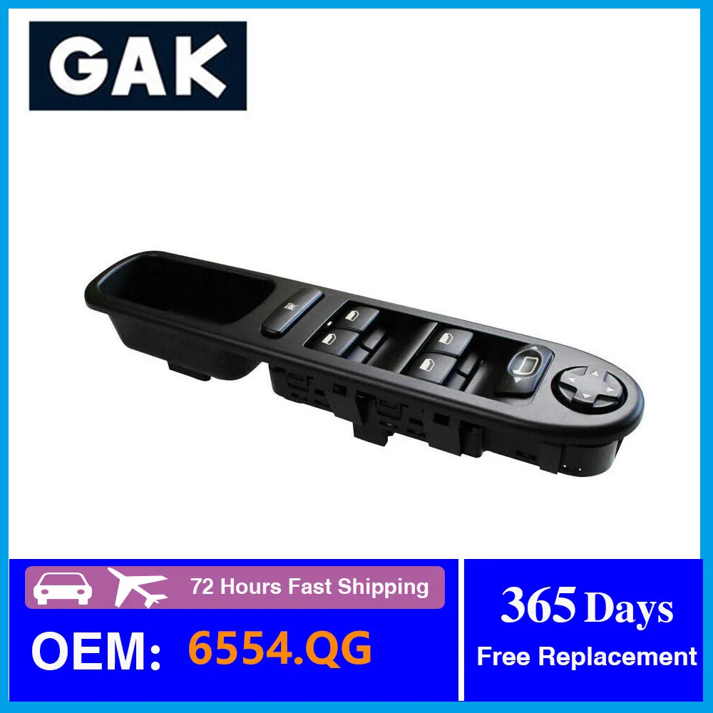 GAK Electric Power Window Master Control Switch For Peugeot 207 Citroen 6490.EH 6554.QF 6554.QG 6554QG 96642444XT 6554 QG