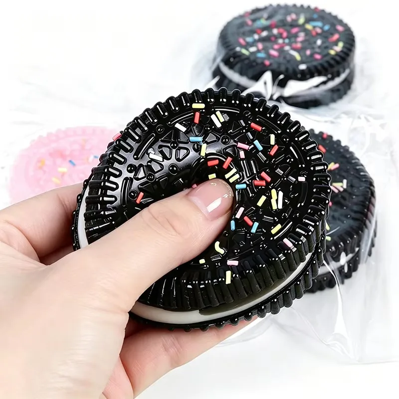 Simulation Oreo Squishy Stress Ball Super Soft Cookie Fidget Squeeze Toy ASMR Sensory Anti-Stress Toy for Adults