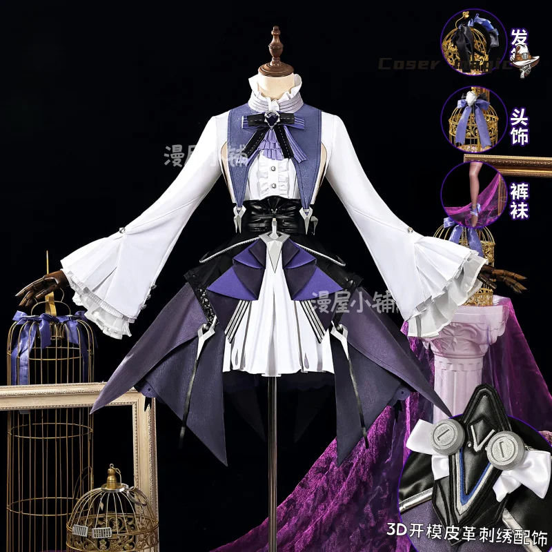 

Zenless Zone Zero Vivian Cosplay Costume Dress Uniform Headwear Mockingbird Halloween Party for Women Girls Carnival Props