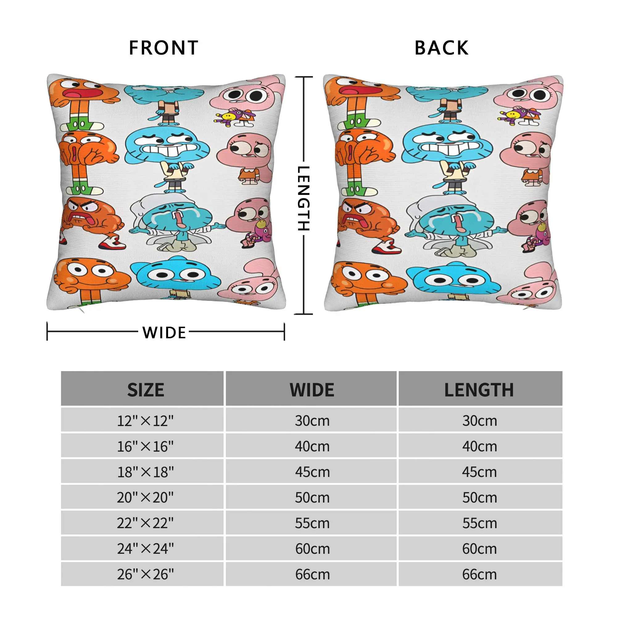 Gumball Gum Ball Watterson Amazing Cartoon  Pillow Case  Comfy Pillow Cover For Living Room Bed Chair Fashion Pillowcases
