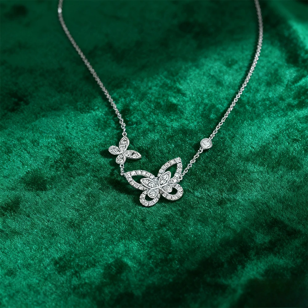 

Модные украшения Бабочка Призрачная двойная игра, бриллиантовая подвеска, переплетенный свет и тень, играющий роскошный вальс