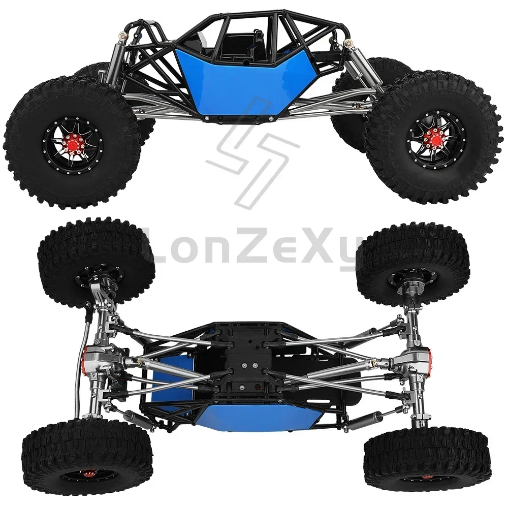 Metal 1/10 RC Simulation Climbing Crawler Frame with SCX10 II 90046 Portal Axles Upgrade Car DIY Kit Parts With Plastic Cage