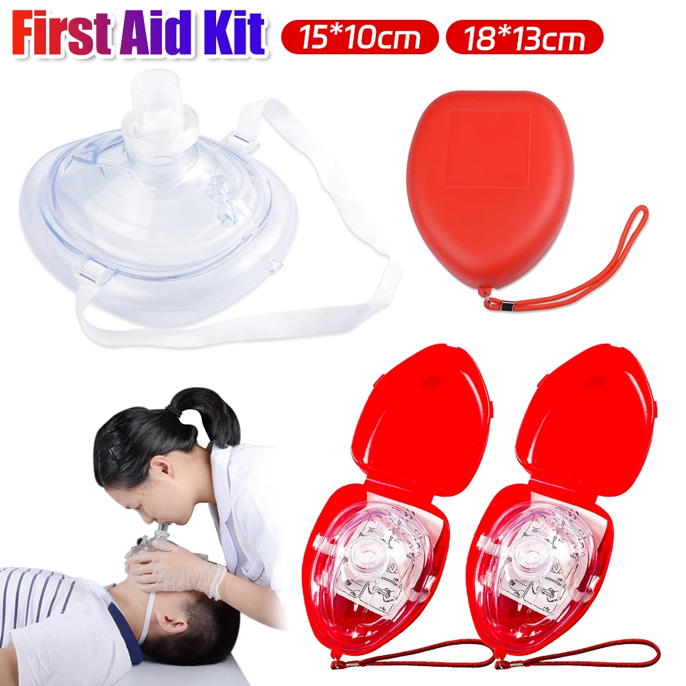 1-10PCS Resuscitator Rescue Emergency First Aid Masks CPR Breathing Mask Mouth Breath One-way Valve First Aid Accessories