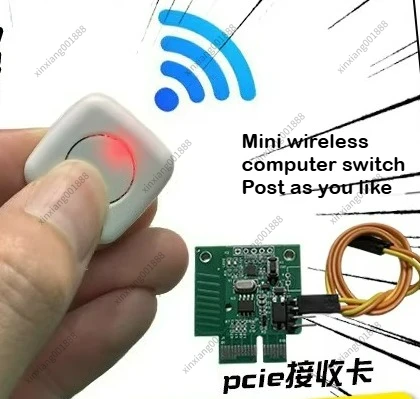 For Wireless PC Case External Power Button Desktop Round One-Key Start Stick-On Convenient Switch