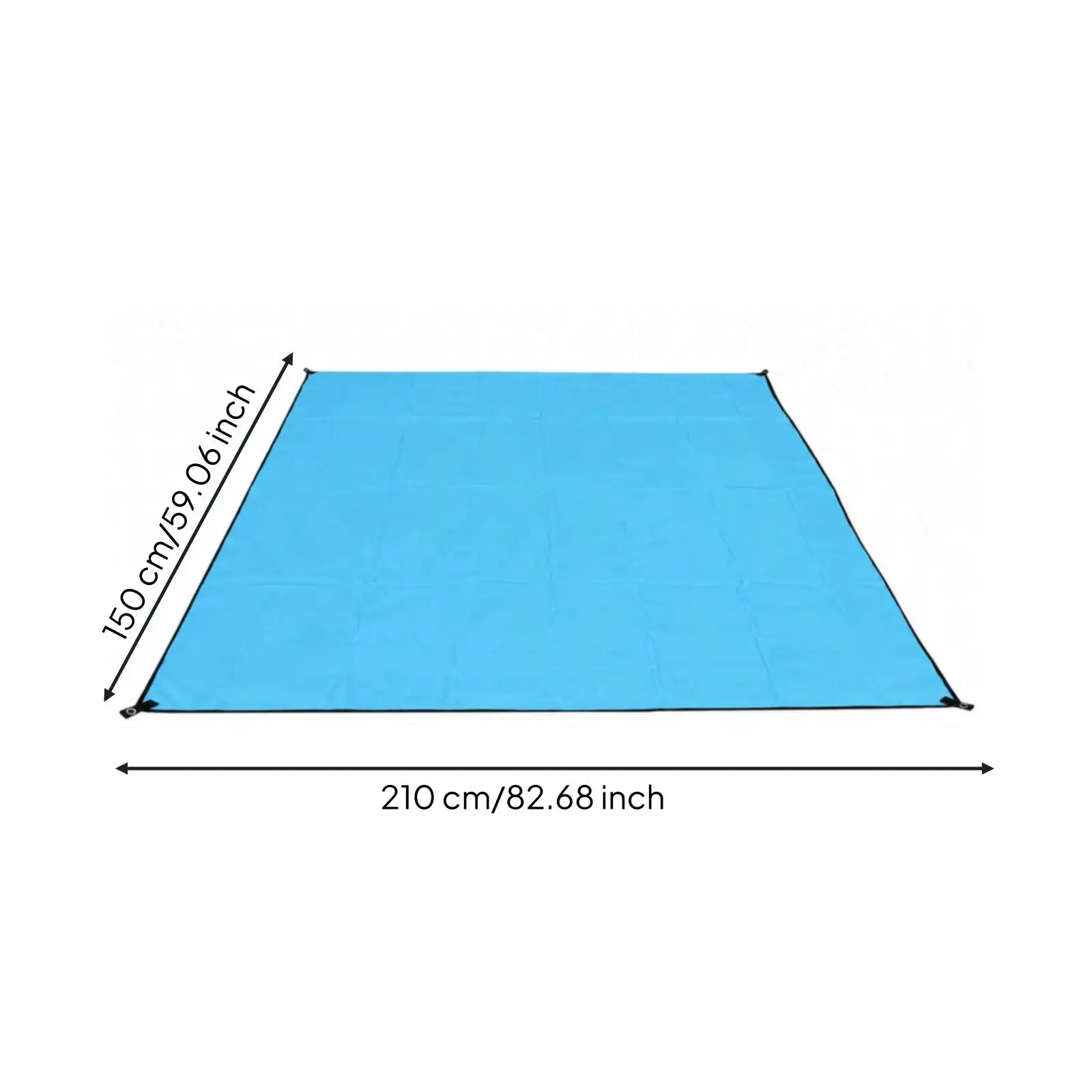 Outdoor Waterproof Ground Sheet Tarp Silver Coated Oxford Cloth with Reinforced Edges and Grommets for Tent Floor Camping