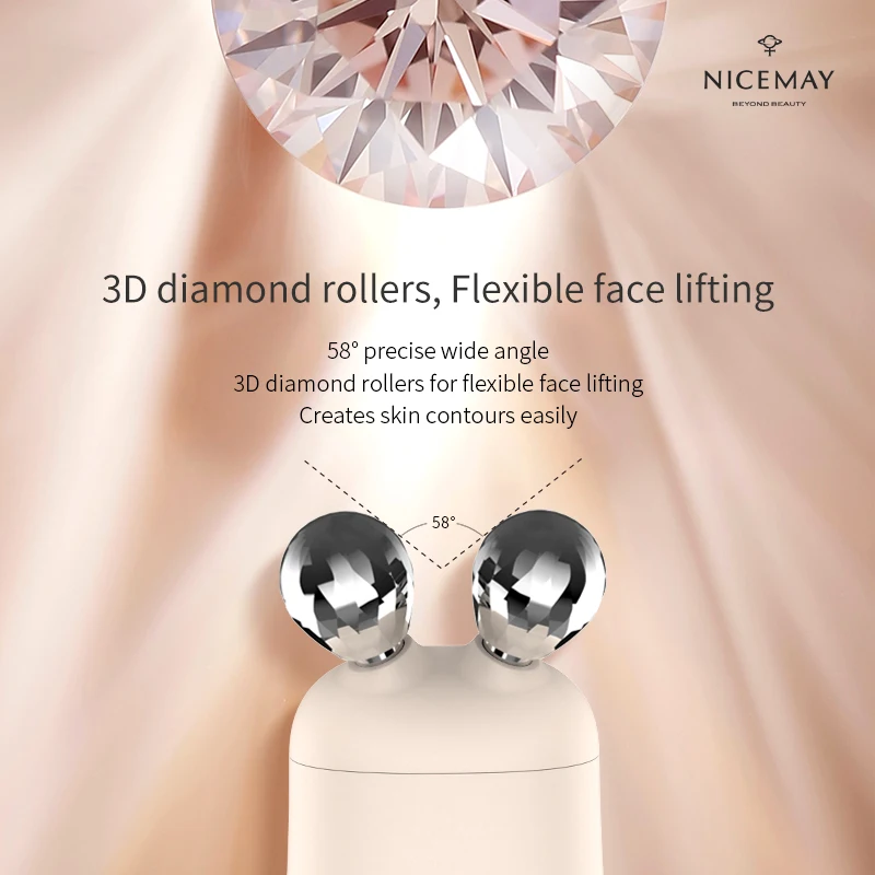 Medidor de beleza portátil casa medidor de beleza facial multi-função rolo facial massageador rf medidor de beleza